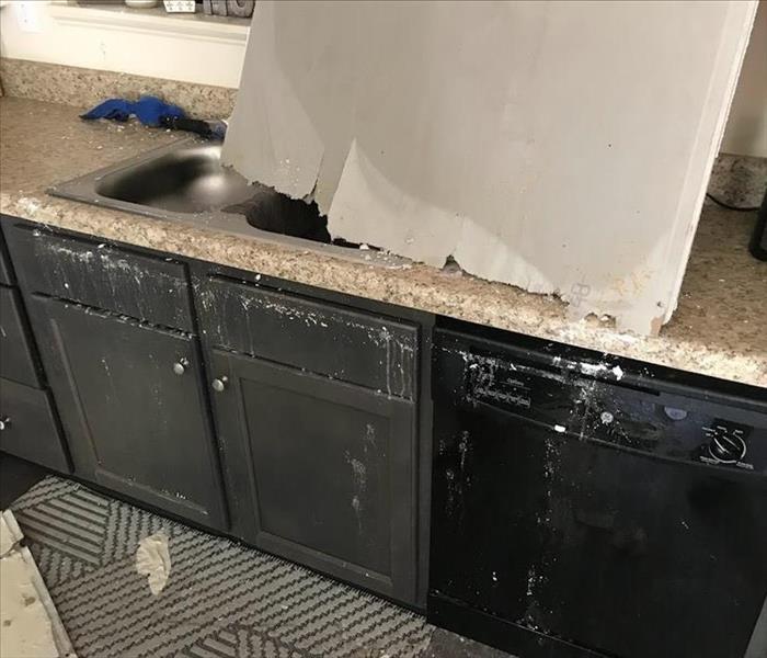 Water damage to cabinet
