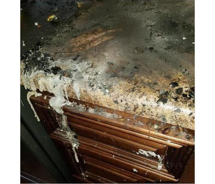 Fire damage on counter tops 