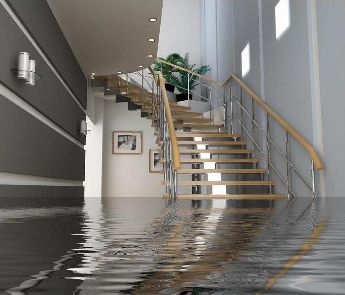 Water on staircase